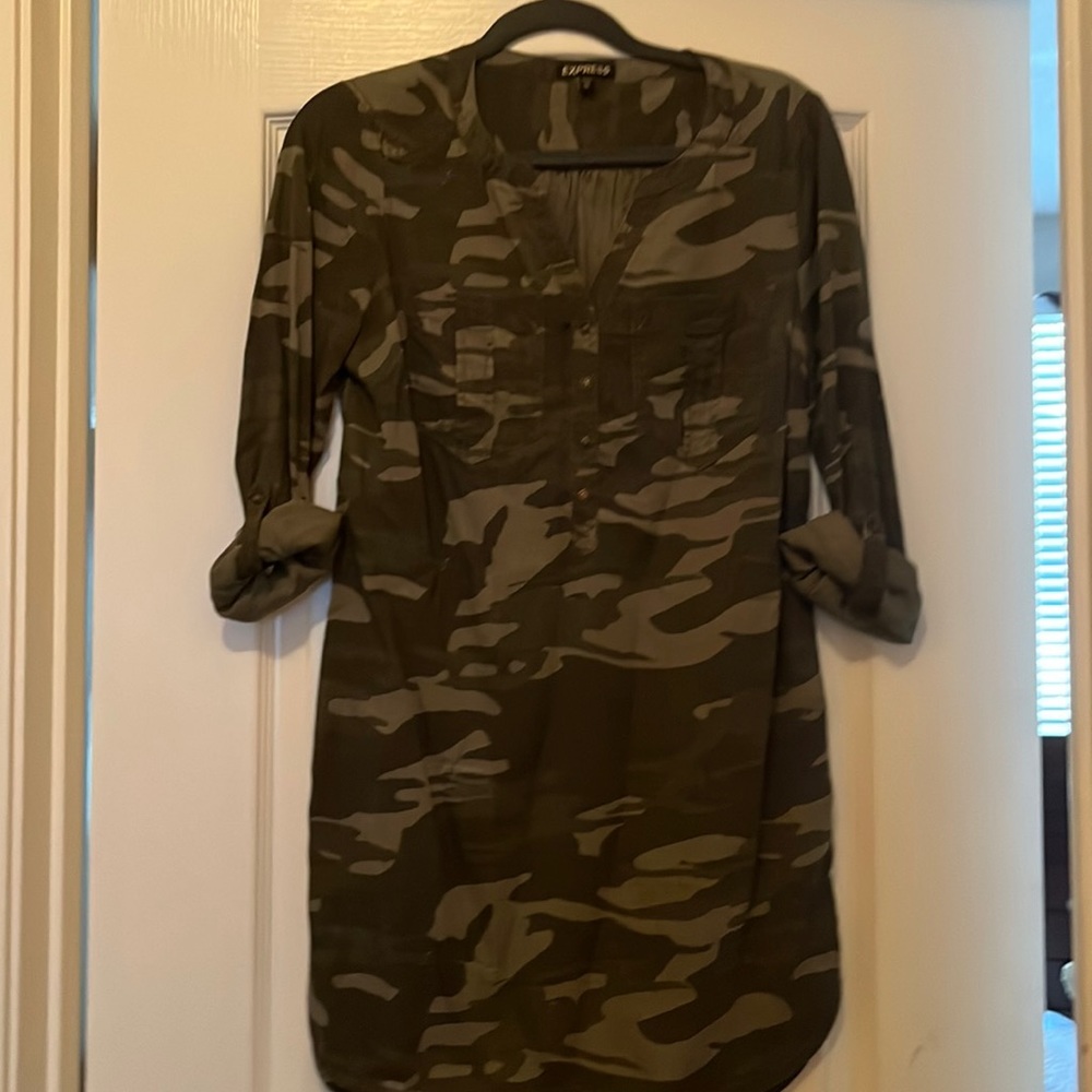 Camo shirt dress